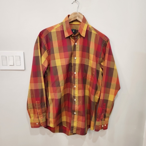 VTG Robert Talbott Shirt Long Sleeve Button Down Multicolor Plaid Mens Size M - Picture 1 of 13